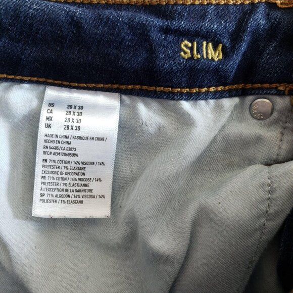 American Eagle Slim Straight Jeans Mens Size 28x30 Active Flex Dark - Picture 6 of 8